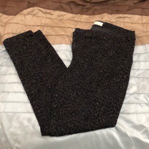 Black leopard jeans